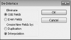 The De-Interlace dialog box