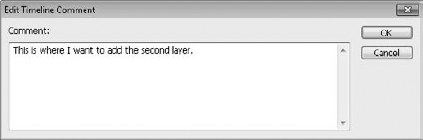 The Edit Timeline Comment dialog box