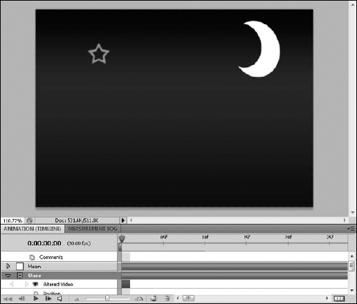 The purple segment in the Altered Video line indicates one altered frame.