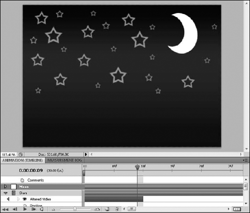 By animating these stars frame-by-frame, they appeared a little at a time in the night sky.