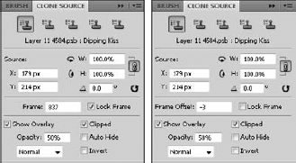 Lock the target frame if you want it to be consistent throughout your edits with the Cloning tool.