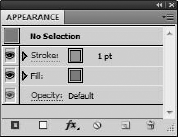 The Appearance palette shows all an object's attributes.