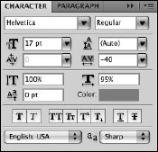 The Photoshop Character panel