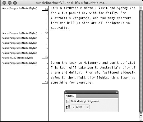 Noncontiguous text frames open in different Story Editor windows.
