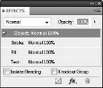 The Effects palette in InDesign