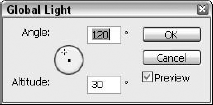 The Global Light dialog box