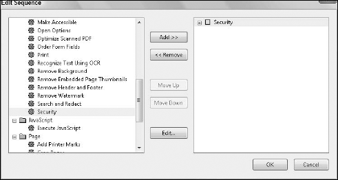 The Edit Sequence dialog box