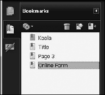 Bookmarks are listed in the order they were created in the Bookmarks pane.