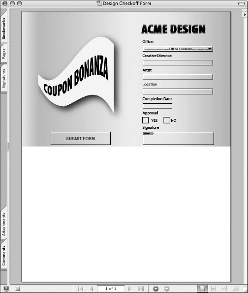 Create a layout in InDesign, and convert to PDF. Add form fields in Adobe Acrobat.