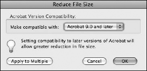 The Reduce File Size dialog box