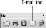 Open a PDF file in Acrobat, and click the E-mail tool. E-mail tool