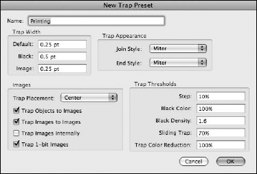 Set the attributes for the trap preset in the New Trap Preset dialog box.