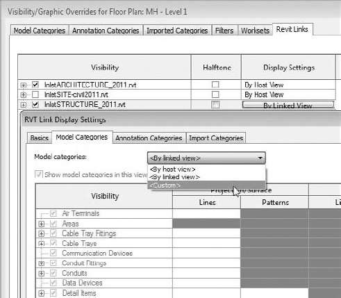 Setting a model category within a linked file to Custom