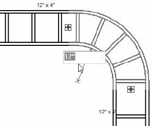 Editing a cable tray bend radius