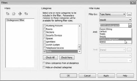 Filter settings for a wire-type filter