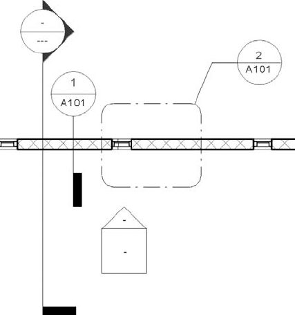 Detail sections in plan view