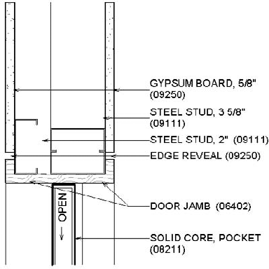 A drafted doorjamb