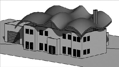 Roof By Face applied to the mass with linked SAT geometry