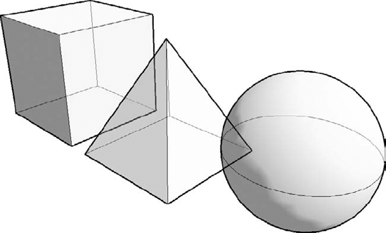 Cube, Pyramid, and Sphere
