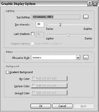 The Graphic Display Options dialog box