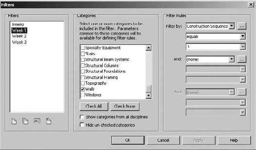 Applying filters by parameter