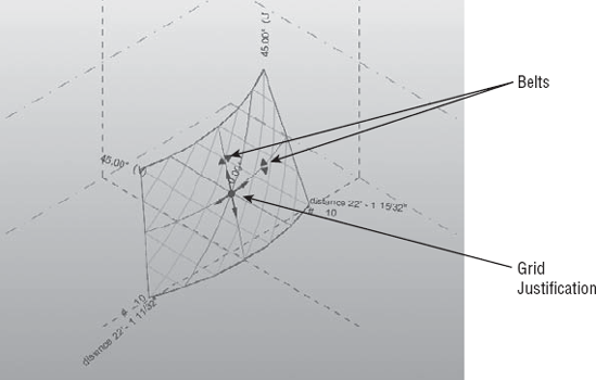 The UV grid can be modified directly or via the values in the Properties Palette.