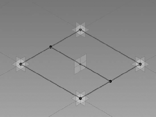 Place a hosted point at the midpoint of the reference line.