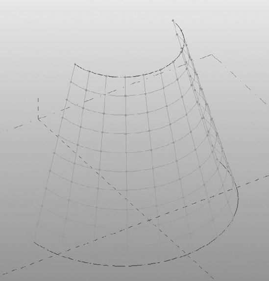 Sample surface with nodes displayed