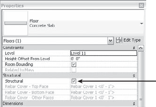 Structural parameter in a floor's instance properties