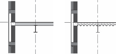 Structural floor as represented in Coarse detail level (left) and Medium detail level (right)