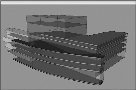 The Floor By Face tool can be used to manage slabs in more complex building designs.