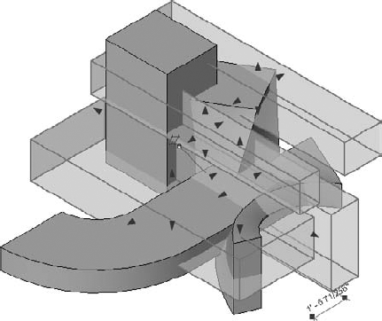 Single extruded void overlapping all joined solids