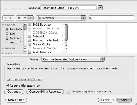 Saving the type catalog from Excel