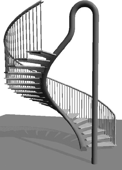 Completed stair with large end post