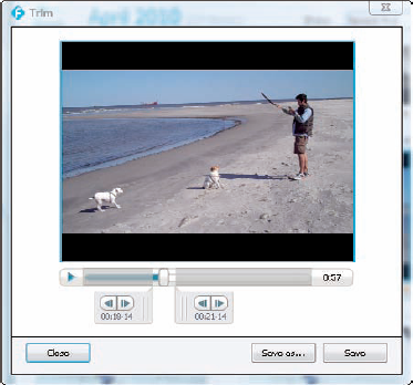 Remove parts of videos you don't want with the Trim Tool window.
