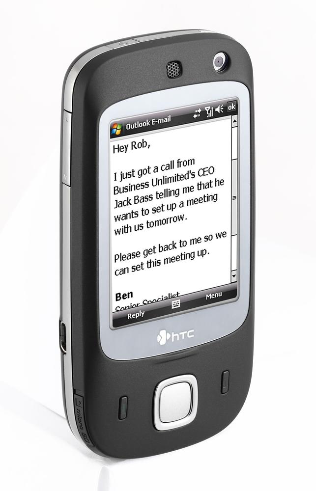 The HTC Touch uses TouchFLO technology to enable features such as Fling to Scroll for text or long lists of items. Courtesy HTC.