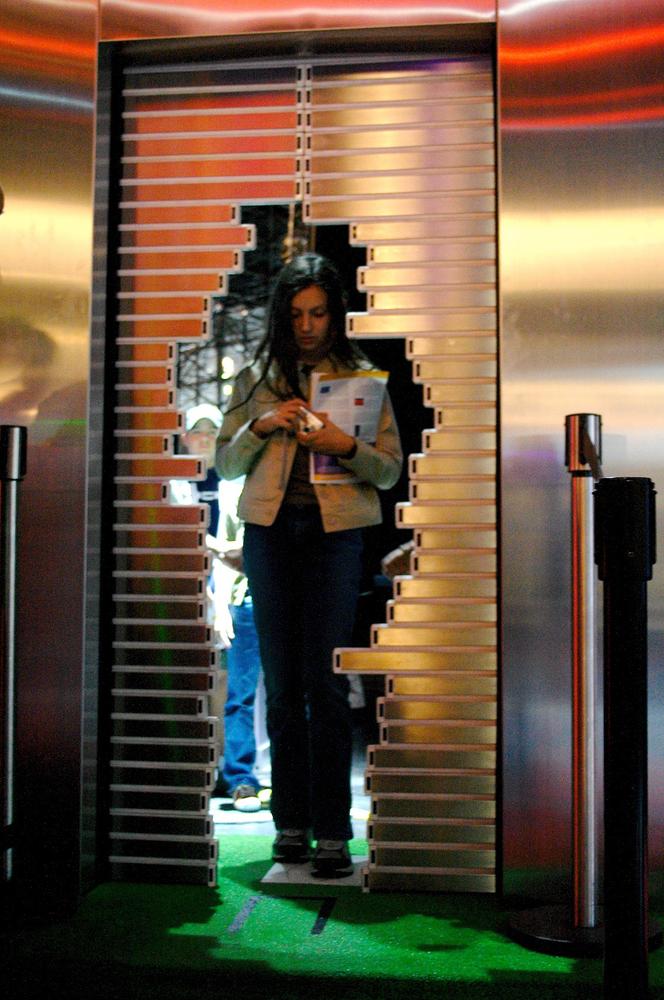 Fukuda's Automatic Door adjusts to the shape of the user as she approaches the door. Courtesy Olga Itenberg.