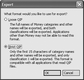 Use the Strict QIF option. It lops off category names longer than 15 characters.