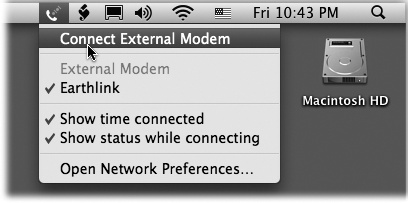 Life is simplest when you’ve told your Mac to dial automatically when it needs to get online. But you can also go online on command, using this menulet.