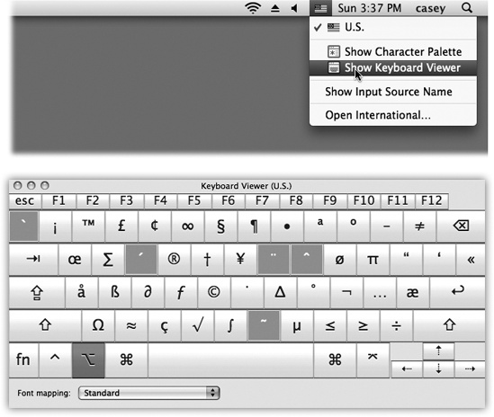 How do you make a π symbol? Top: Open Keyboard Viewer by choosing its name from the keyboard (flag) menulet. Bottom: Keyboard Viewer reveals the answer. When you press the Option key, the Keyboard Viewer keyboard shows that the pi character (π) is mapped to the P key. To insert the symbol into an open document, just click it in the Keyboard Viewer window.