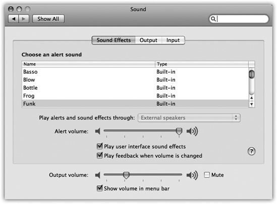 You can adjust your overall speaker volume independently from the alert-beep volume, thank goodness. Tip nerds should note that you can also adjust the alert volume by holding down the Option key as you drag the handle in the speaker-volume menulet (on your menu bar).