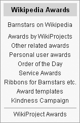 If you’d like to give accolades to an editor who made tremendous improvements to a number of articles or a huge contribution to a project, check out one of these pages with information on awards.