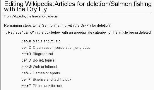 The instructions on this page, five steps in all (only part of the first step is shown) get you through the rest of the AfD nomination process.