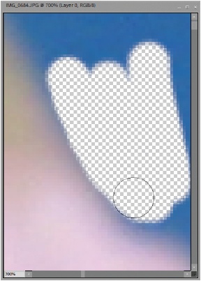 Accurate erasing around an object usually means zooming way, way in so that you can control which pixels the Eraser is changing.