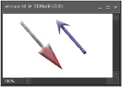 Two arrows drawn with the Line tool. Both arrows have Layer styles applied to them so they don’t look so flat. You can read more about how to do that in the next chapter.Left: An arrow with no concavity.Right: An arrow with concavity set to +50 percent.