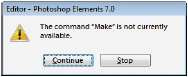 When you run an action in Elements, you may see all kinds of dialog boxes asking for your input as the action works through the steps. However, if you see this dialog box, then you’re trying to run an action that includes a step that Elements just can’t do. You don’t have to stop the action, but be aware that you won’t get the same results as you would in Photoshop.