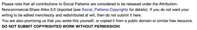 This notice informs contributors to the wiki companion of this book how their contributions will be handled, but whenever someone becomes an active participant, we also contact that person directly to make sure he or she knows the drill.