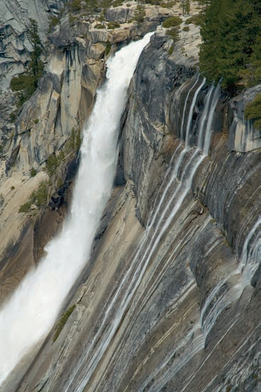 Fast shutter speeds in bright light stop the water motion.