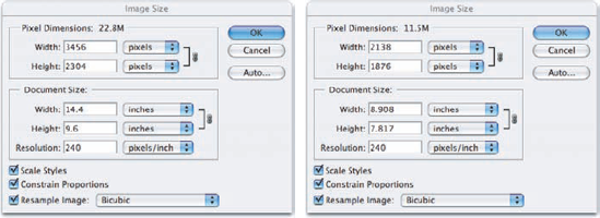 Find file sizes for a cropped image in the Image Size dialog box.