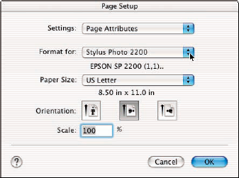 Specify paper size and direction.